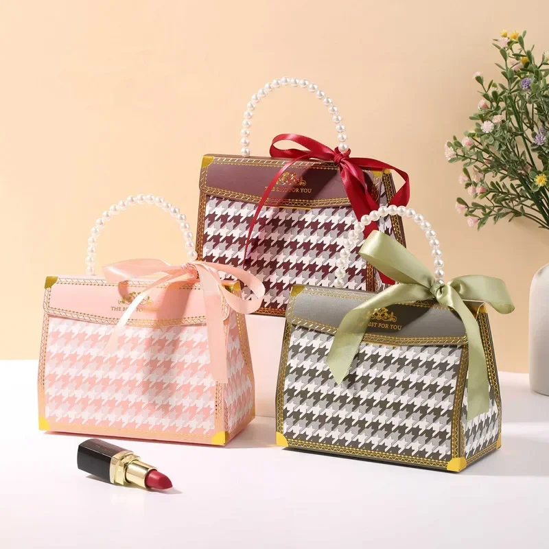 

Pearl Portable Paper Candy Boxes Chocolate Packaging Box Wedding Favors For Guests Baby Shower Birthday Party Decoration