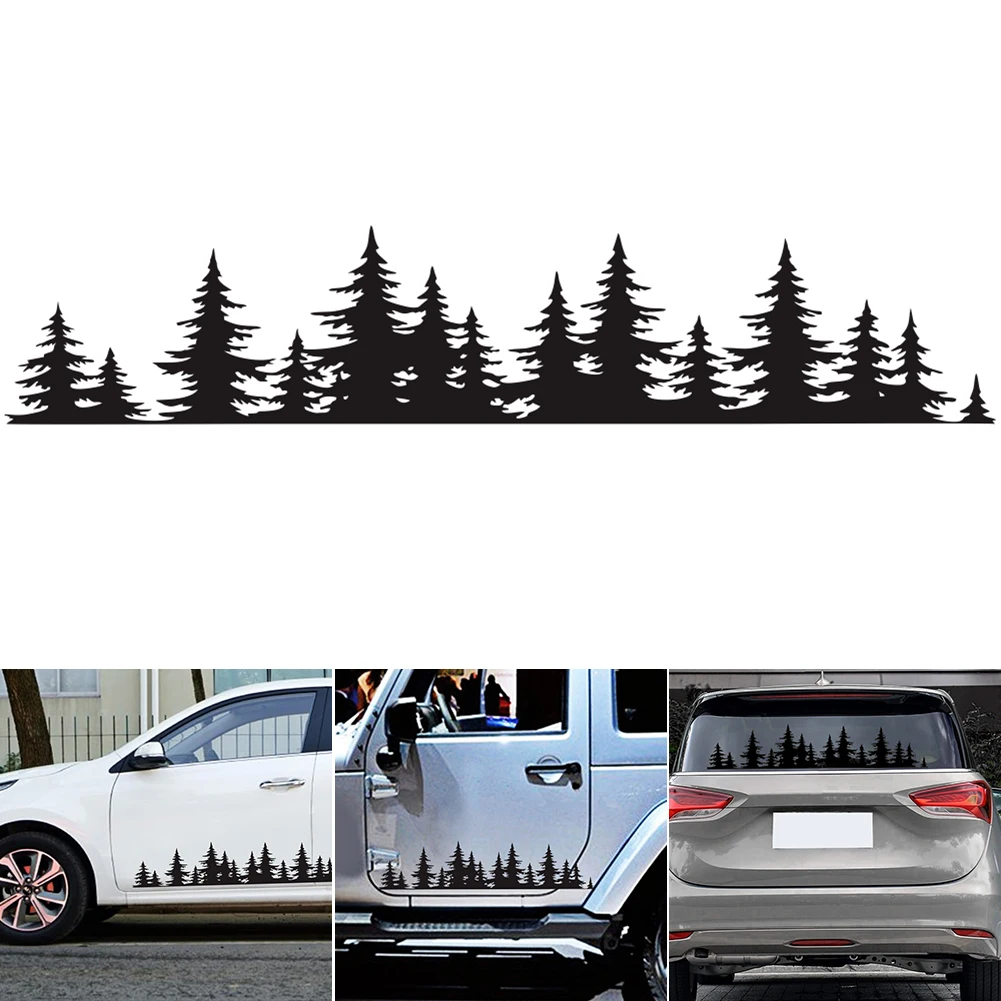 

2024 5 Colors Universal Newest Pine Tree Forest View Car Sticker Car Custom Vinyl Decal Window Graphic Sticker Mountain Coast