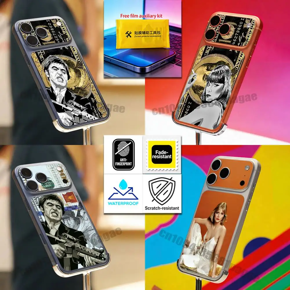 For S-ScarfaceS T-Tony Montana iPhone 17 Pro Max Phone Back Film Decal Skin Wrap Protective Sticker Full Cover