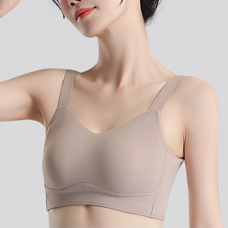 

Wire-Free Minimizer Bra Seamless Side Support Compression Lift Bandeau Lightweight Shapewear Underwear T-shirt Bra