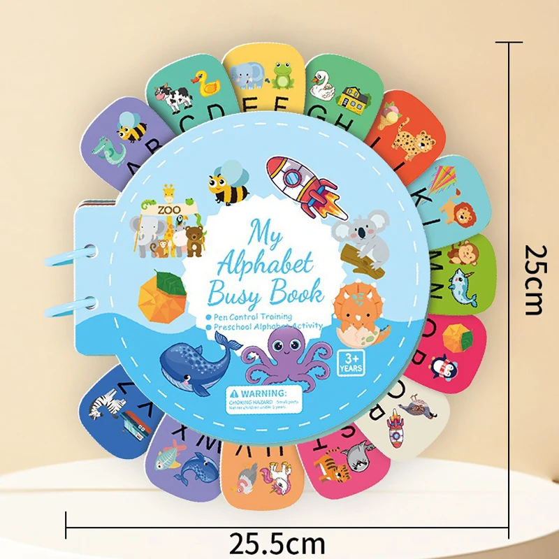 كتاب معجون الحروف، كتاب هادئ لتنوير الحروف الإنجليزية، كتاب فيلكرو ممزق يمكنه كتاب الأنشطة المعرفية بشكل متكرر #2