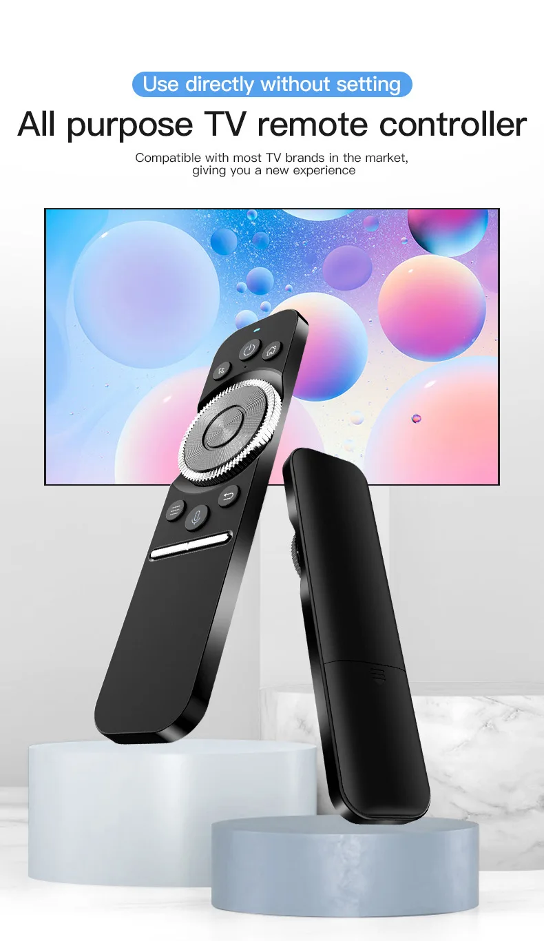 Pop New W1S Air Mouse 2.4G Wireless Voice Remote Control Six-axis Gyr For Smart Android TV Box Projector PC Laptop