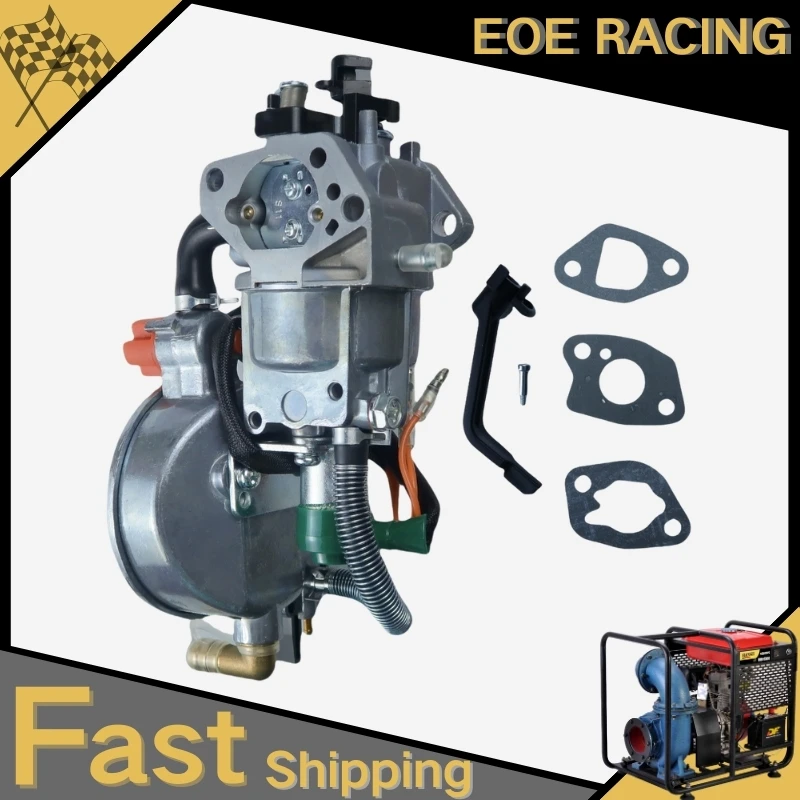 

LPG CNG 4.5‑5.5KW Generator Dual Fuel Carburetor Manual Choke For Honda GX390 GX340 188F Petrol Gas Small Engines