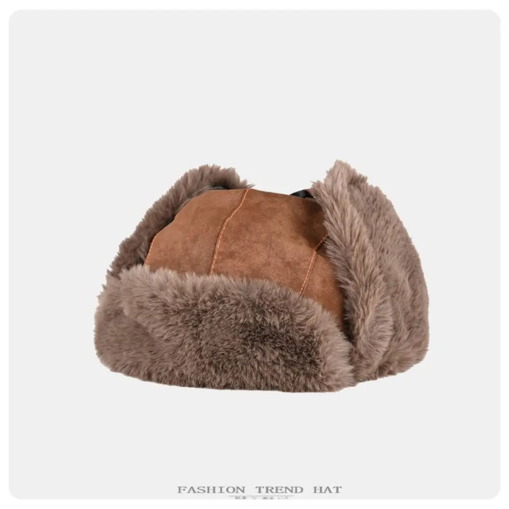 

Зимняя шапка в русском стиле, утепленная, с мягкой подкладкой, ретро-шапка-траппер, утолщенная, теплая, ветрозащитная, для зимних видов спорта