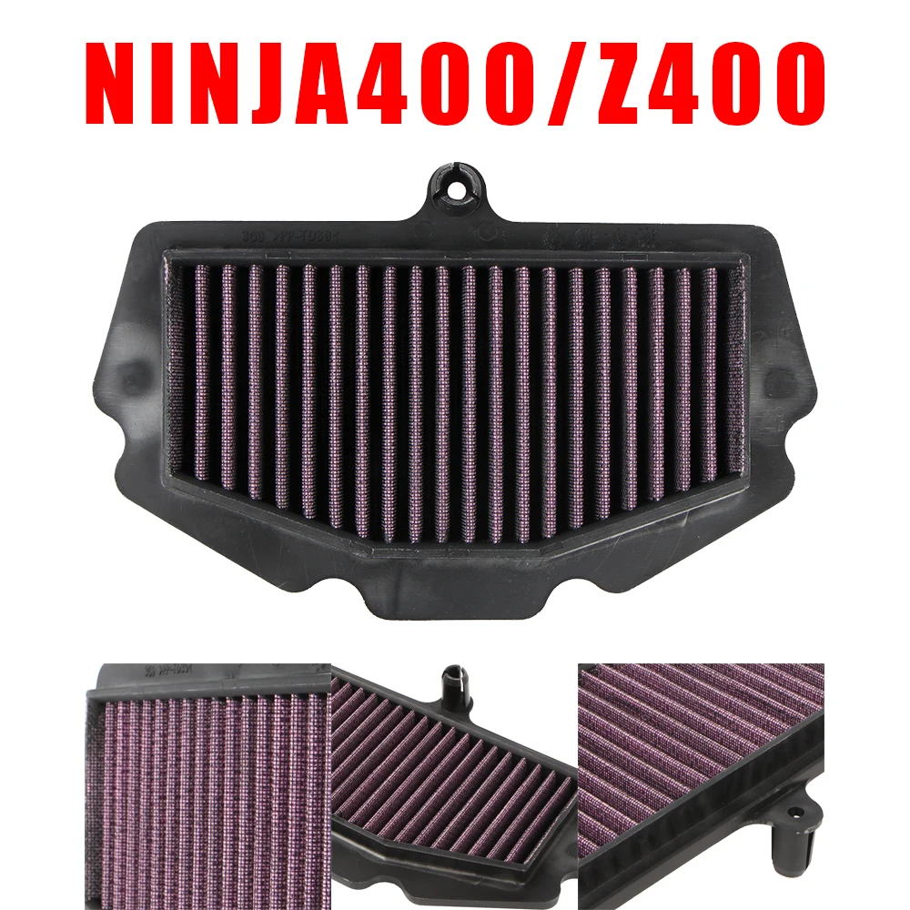 For Kawasaki Z400 Z500 EX400 EX500 ER400 ER500 ZX-4R ZX-4RR NINJA 400 500 Motorcycle Washable Air Filter Intake Cleaner Element
