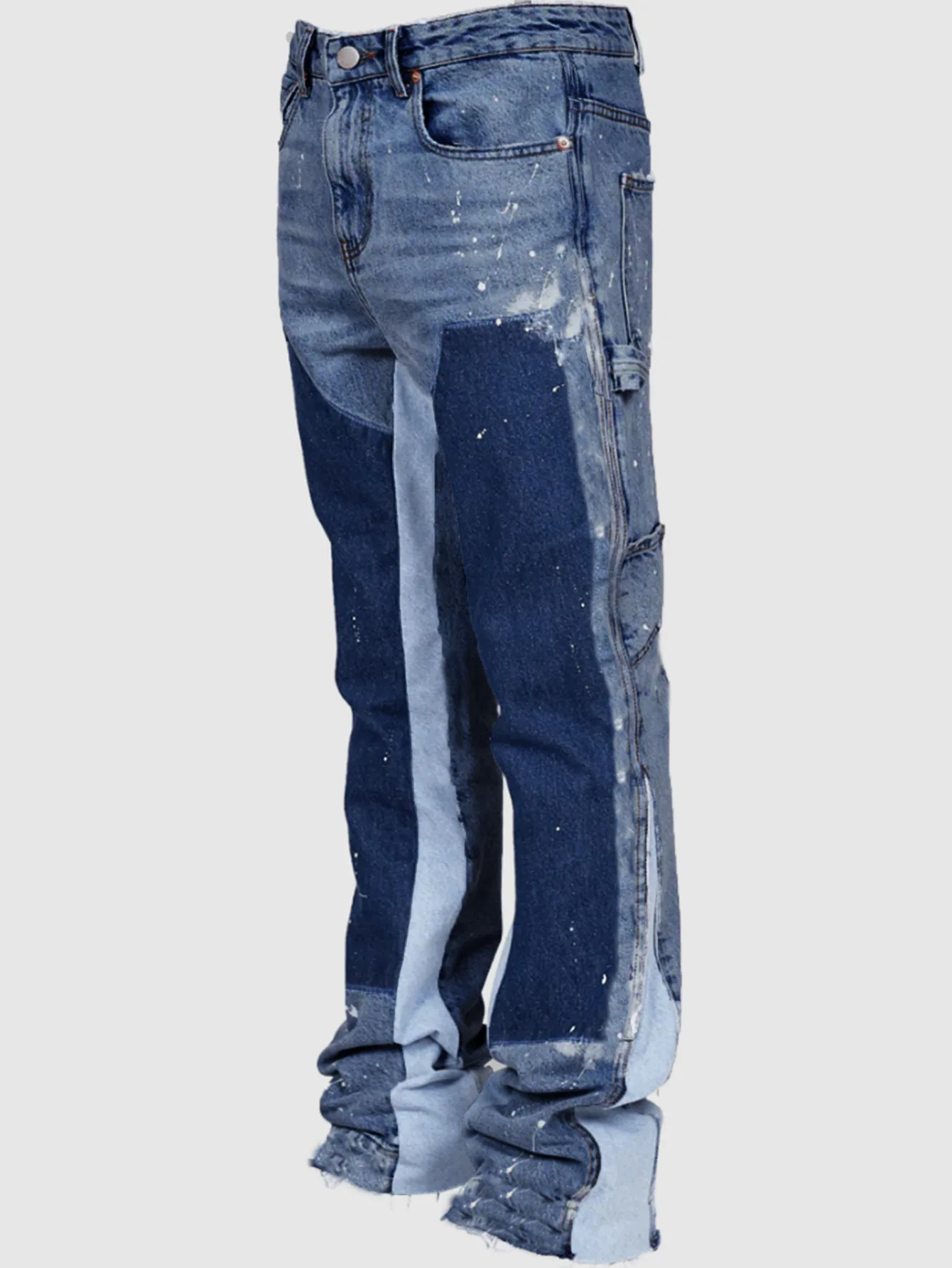 Jean Délavé Vintage pour Homme, Pantalon Droit, Longueur Rincée, Poches à la Taille Fjmi, Bouton, Fermeture Éclair, DistMurcia Denims Streetwear