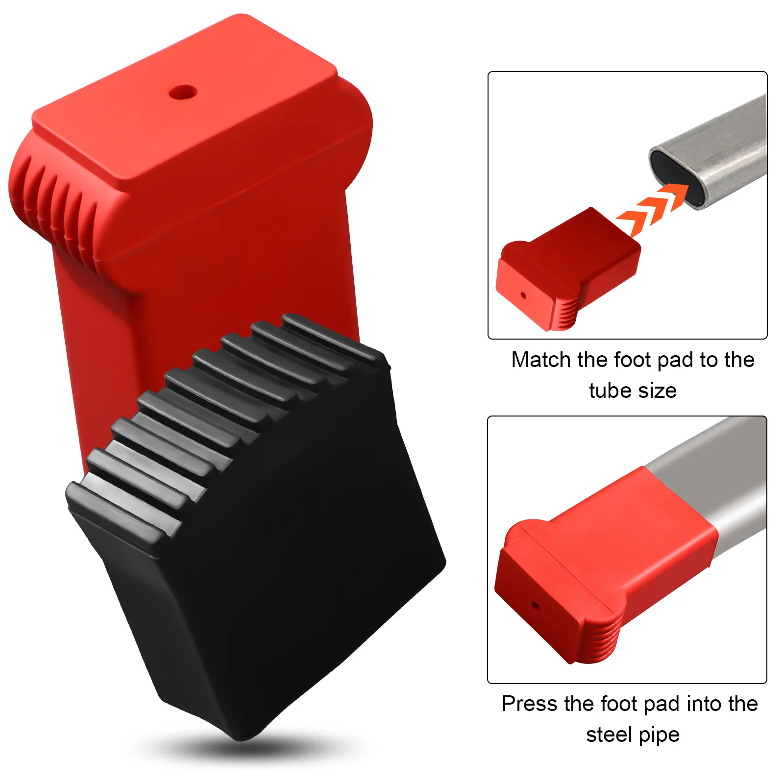 

8Pcs Ladder Feet Covers Rubber Non-Slip Protective Caps Durable Folding Ladder Foot Protectors Anti-Skid Pads