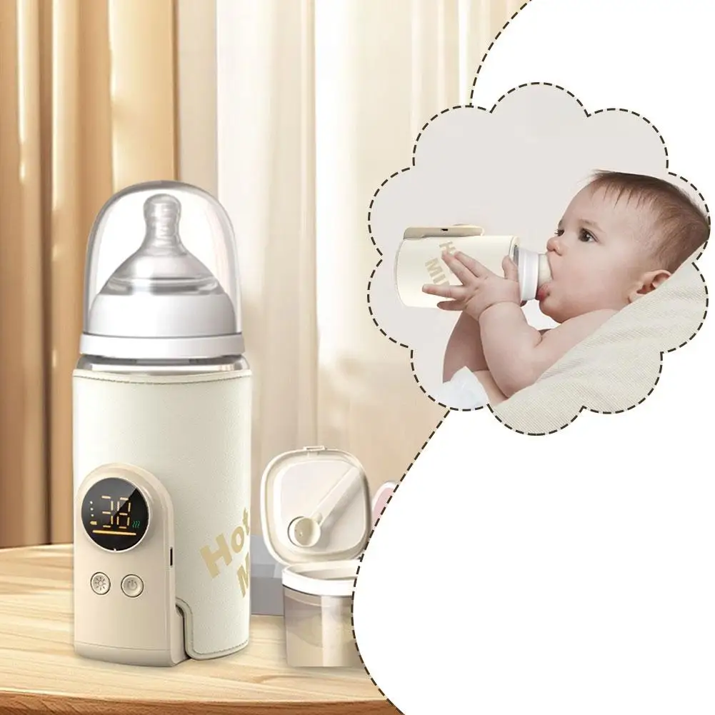 Baby Bottle Warmer Portable 10000mAh Power Bank Bottle Warmer 4-10 Hours Runtime Baby Milk Warmer USB-C Charging For Travel view 3