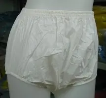 Pantalones de plástico para incontinencia de bebé adulto, color blanco, 3 piezas, P005-1