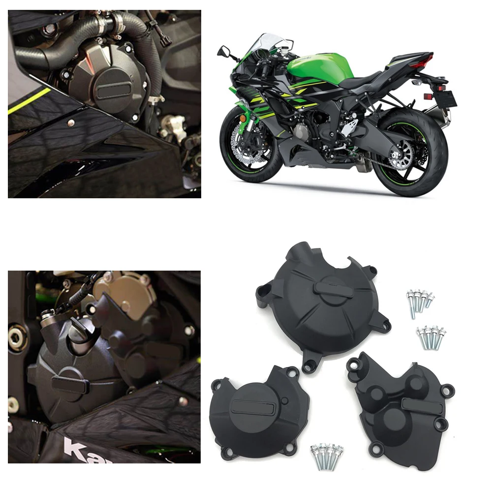 Fits for Kawasaki ZX6R Ninja 636 ZX-6R ABS 2020 2021 2022 2023 2024 Motorcycle Engine Covers Set Secondary Protection Guards Kit