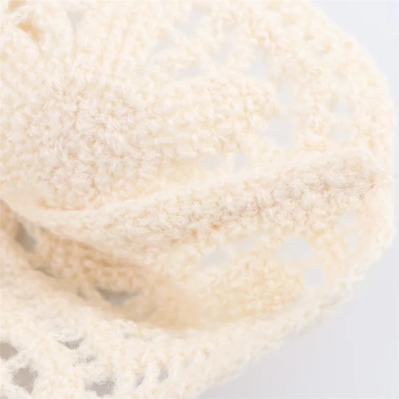 KEYANKETIAN новый летний женский вязаный кардиган с круглым вырезом и длинными рукавами, вязаный крючком короткий однобортный свитер для женщин