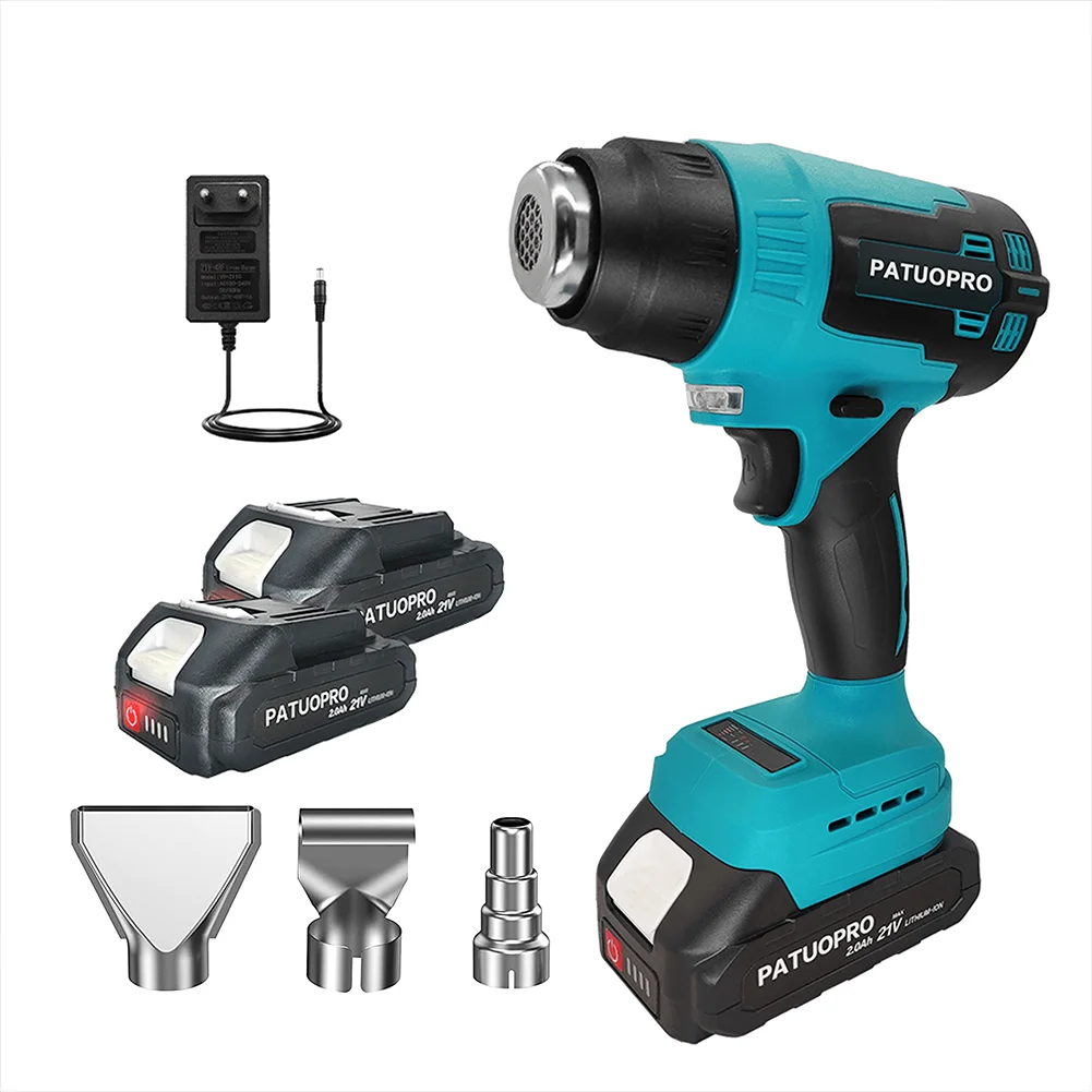 PATUOPRO Electric Heat Gun With 3 Nozzles Heating Configurations Cordless Handheld For Makita 18V Battery No Stock In China