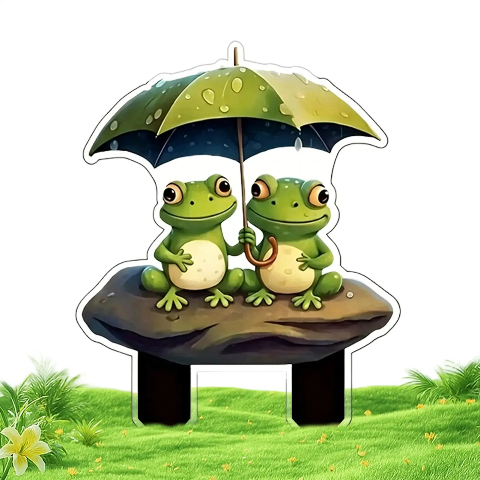 Frog Decor for Outside Garden Stake Waterproof Decorative Yard Art Outside Figurines for Outdoor Backyard Pathway Patio Balcony