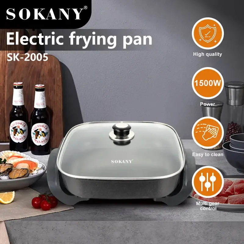 

-Sokany 2005 New Electric Cooking Pot Non-stick Coating Electric Hot Pot 6 Liter Capacity Electric Pot