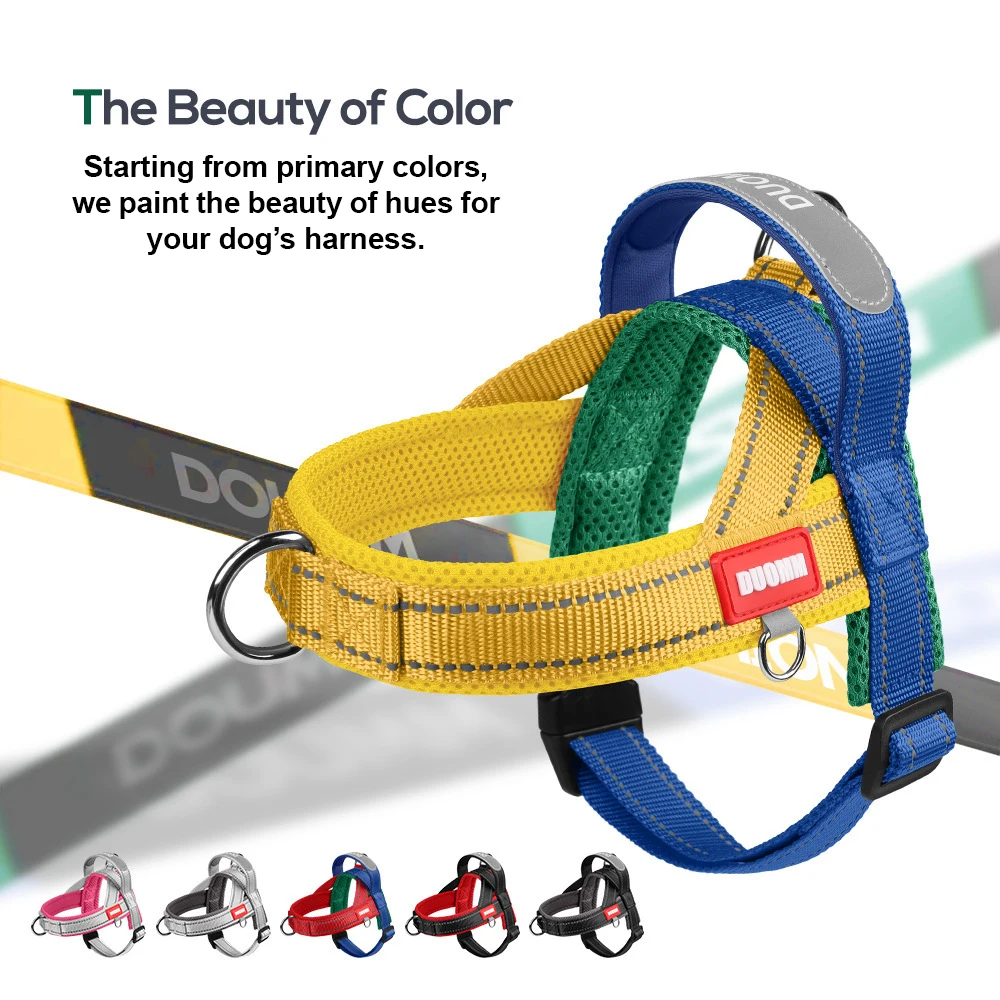 Arnés para Perro Estilo Silla de Montar Sin Tirones para Perros Pequeños y Medianos, Arnés de Pecho para Mascotas con Chaleco Reflectante de Seguridad para Exteriores, Ideal para Paseos y sin Estrangulamiento, para Bichón