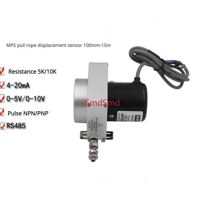 0-10v (Power Supply 15-24v)wps/mps Drawstring Type Displacement Sensor High Precision Sensor Drawstring Encoder Drawstring Ruler