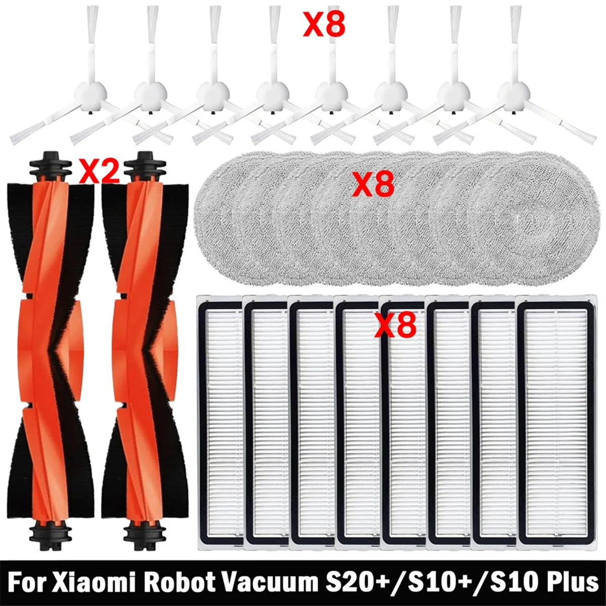 FZFZ para Robot aspirador S20 + / S10 Plus /S10+/ B108GL / B105 / B108CN B113CN piezas accesorios filtro cepillo lateral principal