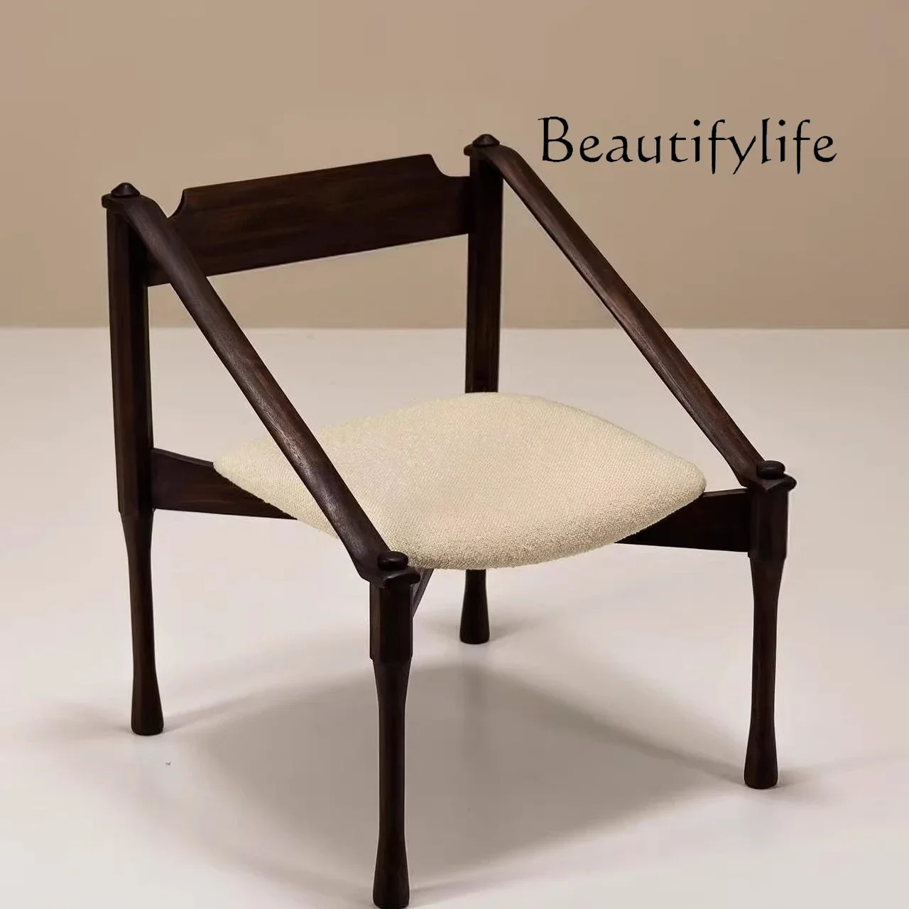 

G Nordic light luxury solid wood sofa chair designer B & B hotel small apartment medieval leisure chair living room