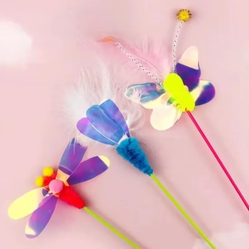 

Funny Cute Plush Pet Interactive Movement Cat Toy Playing Teaser Stick with Feather for Cats Pet Accessories and Supplies