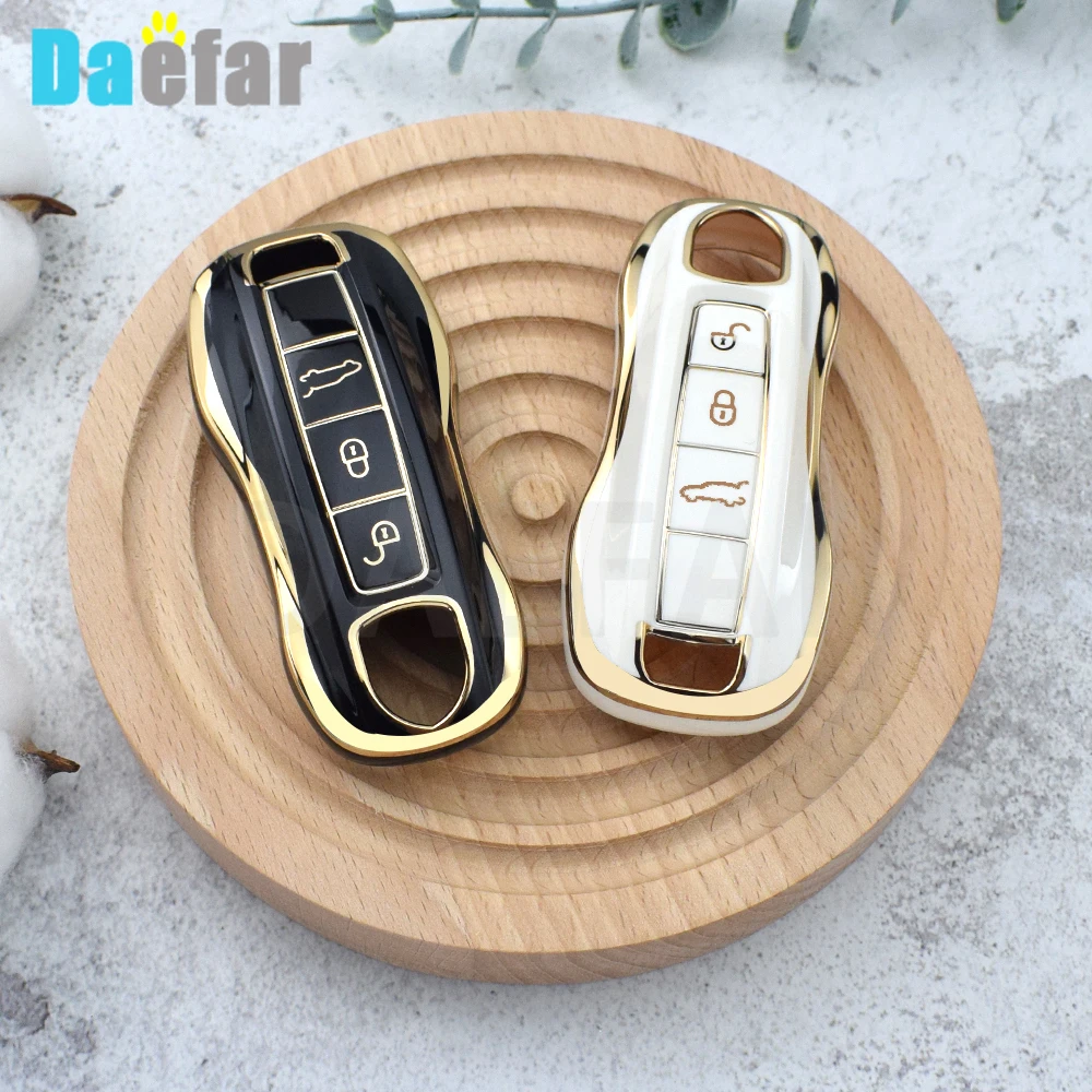 For Porsche Panamera Cayenne 971 911 9YA Macan Boxste 3 Buttons TPU Car Remote Smart Key Case Protecticve Cover Holder Fob