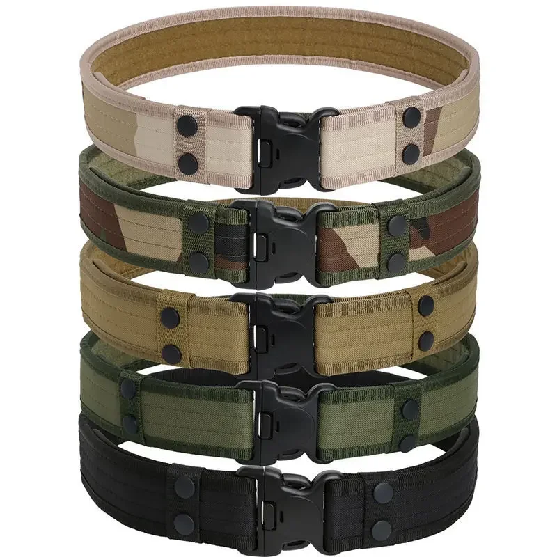 Mens Tactical Battle Belt Military Nylon Belts Outdoor Multifunctional Training Waistband High Quality Camouflage Waist Strap