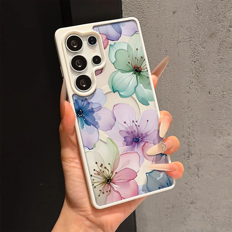 Flower for Magsafe Phone Case For Samsung Galaxy S26 Ultra S25 Plus S24 S23 S22 FE A56 A27 A26 A25 A36 A57 A16 A17 Magnetic Case