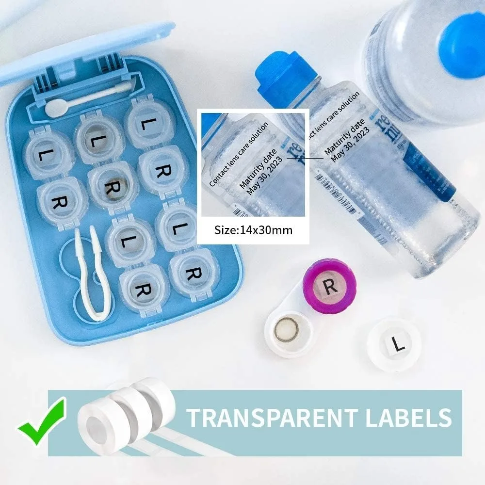 Transparent Thermal Label Paper, 12 X 40mm / 0.47 X 1.57 Inches,, Oil-resistant, Stain-resistant D30, D32, P11, P12, P15 Label