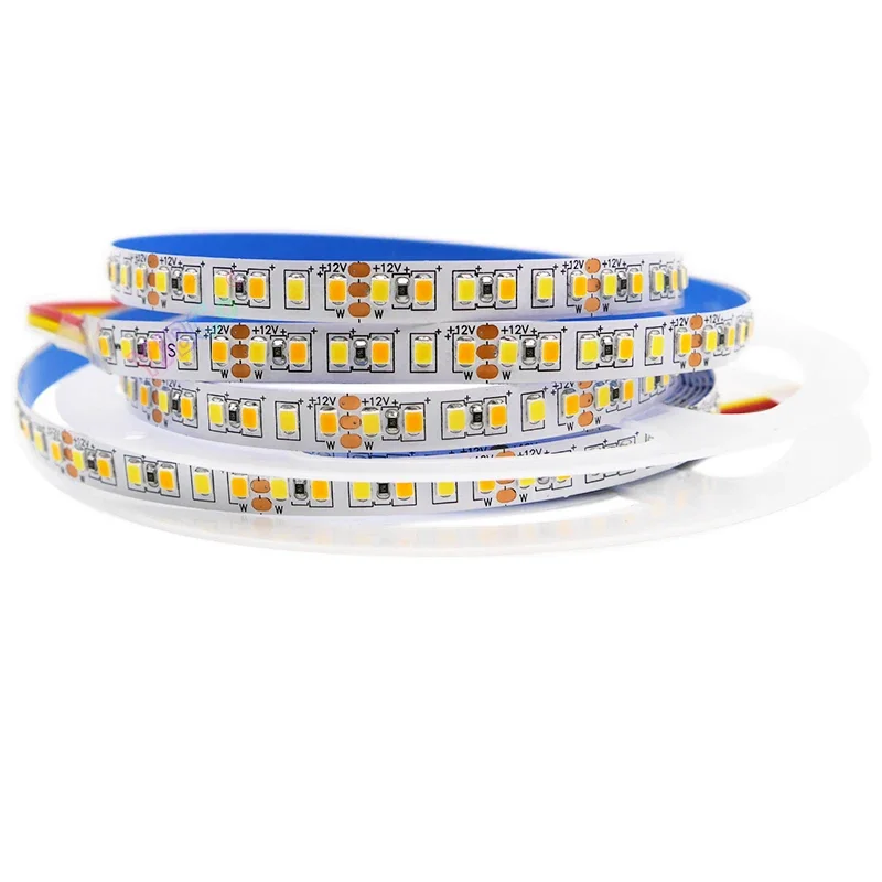 

DC 12V 5M CCT (White+Warm white) Flexible LED Strip Tape 120leds/m White Double Light Bar SMD 2835 8mm PCB IP20 / IP65