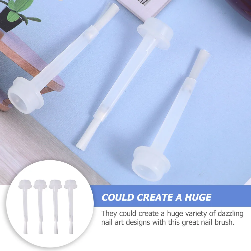 

50pcs Nail Brushes Liquid Plastic Replacement Tool Child Supplies Portable Nail Polish Brush For Home DIY Salon Use