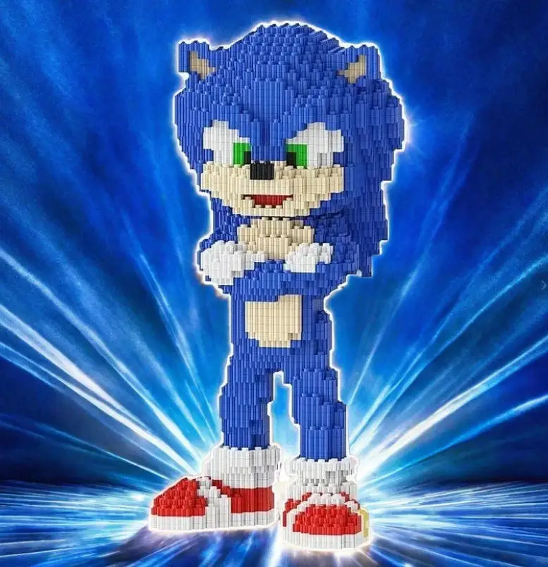 

Cartoon Sonic Diamond Miniature Small Particle Toy Super Game Sonic the Hedgehog Figure Model Toys Kids Holiday Gifts