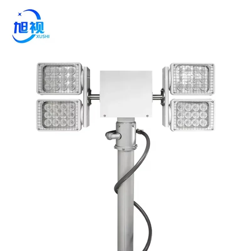 Pneumatic Telescopic Mast Tower Light 1.5m On Vehicle Movable Construction Light Towers And Security Camera For Mobile