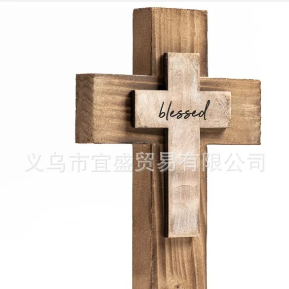 

Cross Wall Decor - Resin Blessing Home & Garden Ornament, Sacred Christian Gift, Unique Garden Hanging Art
