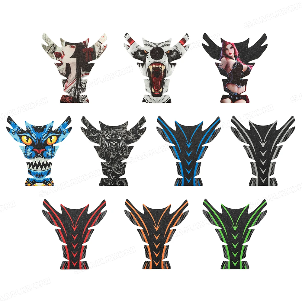 Fishbone Skeleton Universal Stickers Motorcycle Fuel Tank Anti Slip Accessories Matte Multiple Styles Suitable for All Locomotiv