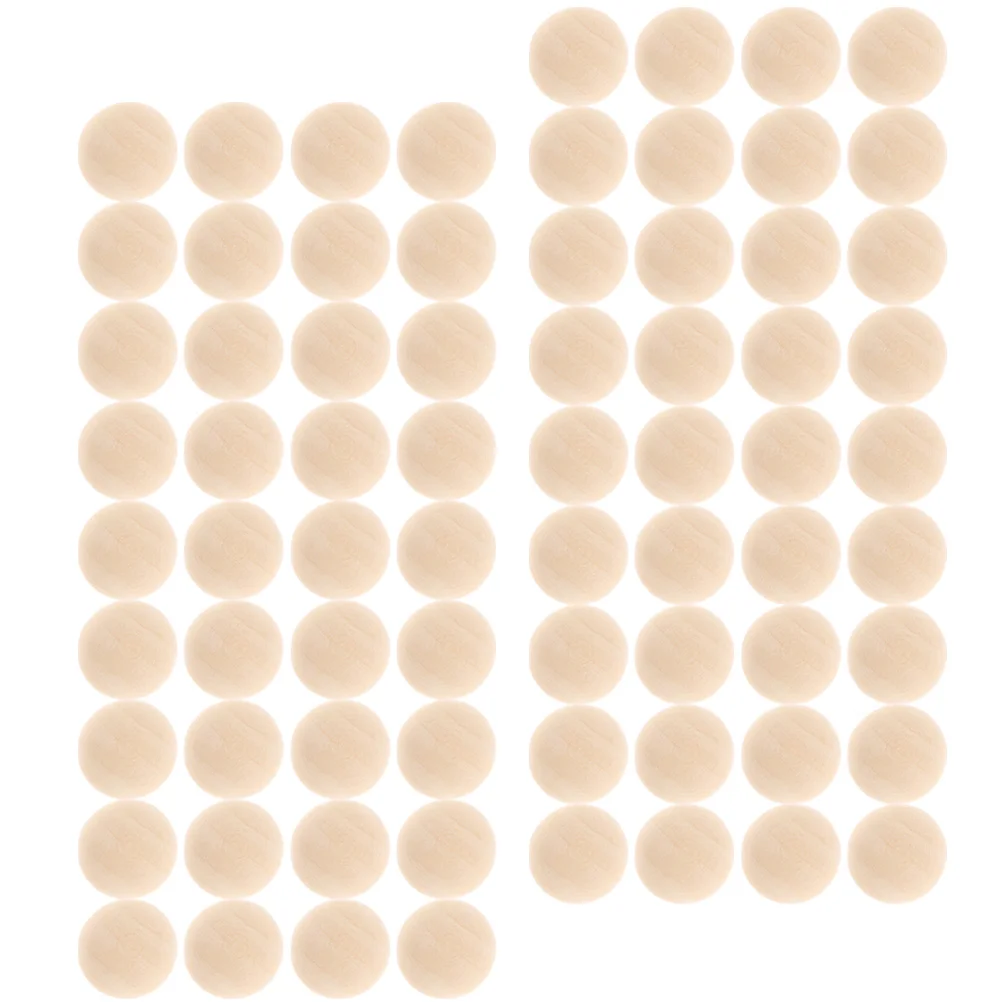 

100 Pcs Wooden Bead Hemisphere DIY Beads Half for Crafts Accessories Natural Balls Child