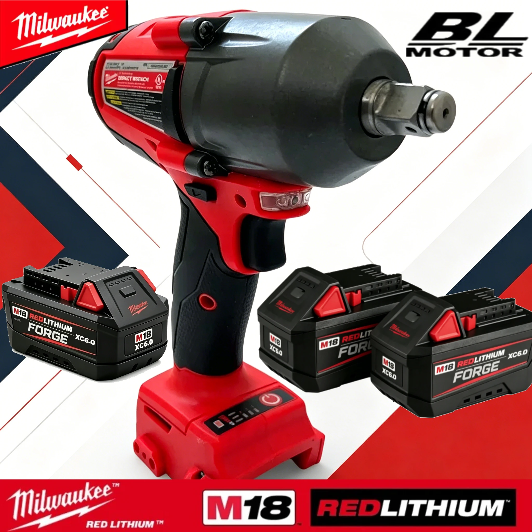 

Original M18 FORGE XC6.0Ah 18V RED LITHIUM Battery for Milwaukee M18 Tools, Built for High-Torque and Continuous Operation
