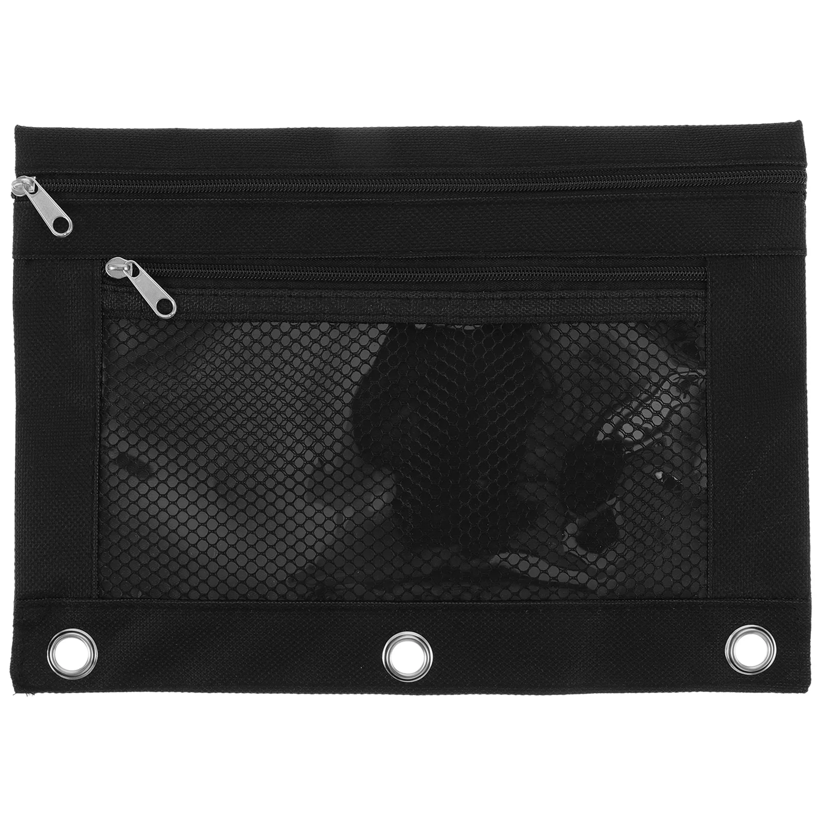

Binder Pencil Pouch Oxford Cloth Pen Holder Stationery Bag for Office School Black Detachable for Binder