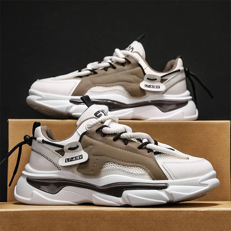 Men's Fashion Outdoor Breathable Comfortable Thick Bottom Dad Shoes Increased Sport Shoes Casual Shoes for Men