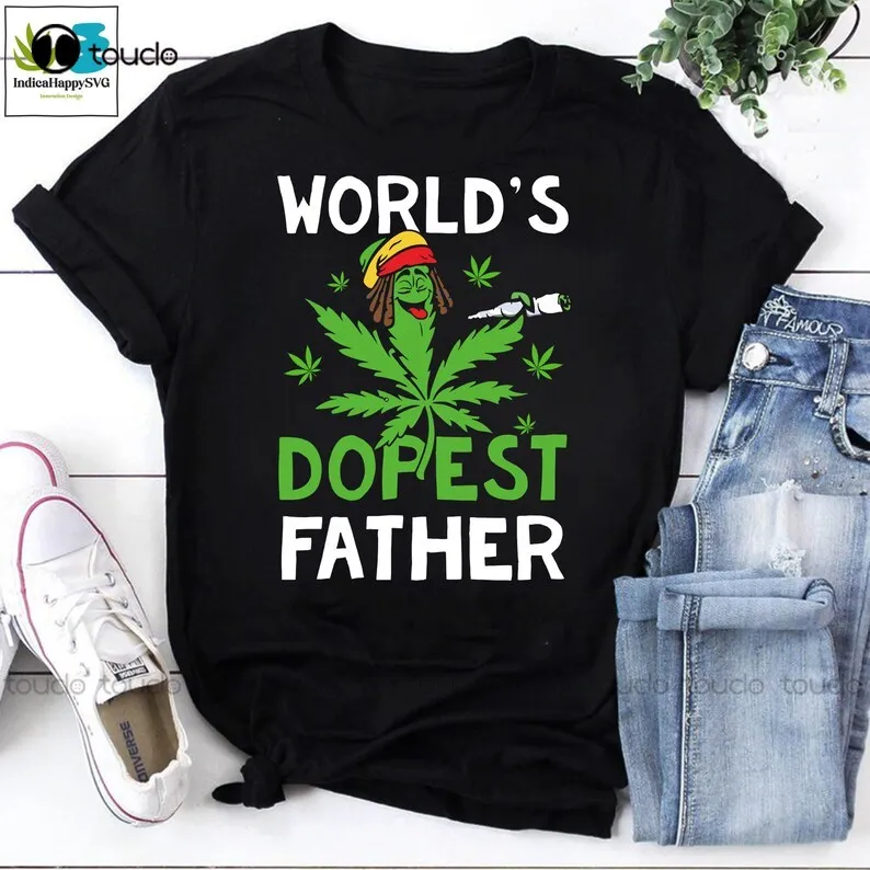 World'S Dopest Father Vintage T-Shirt, Cannabis Shirt, Marijuanna Shirt, Weed Shirt, Smoking Shirt Father'S Day Shirt Xs-5Xl