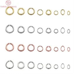 (3622) 50PCS 24K Gold Color Real Silver Color Plated Brass Jump Rings Split Rings Jewelry Finding Earrings Accessories Wholesale