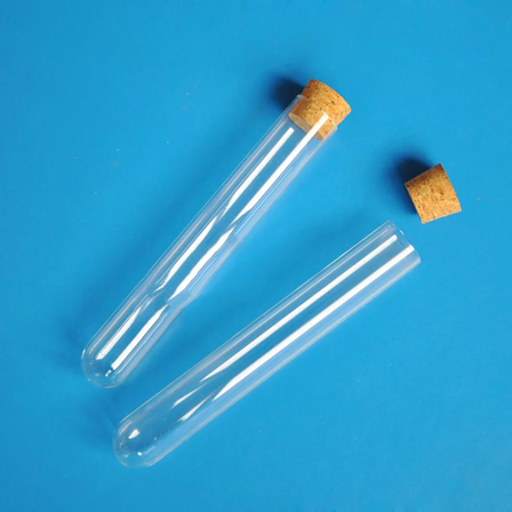 15Pcs Glass Test Tubes Cork Stoppers Leakproof Powder Liquid Storage Scientific Experiments 20x150mm Travel Samples