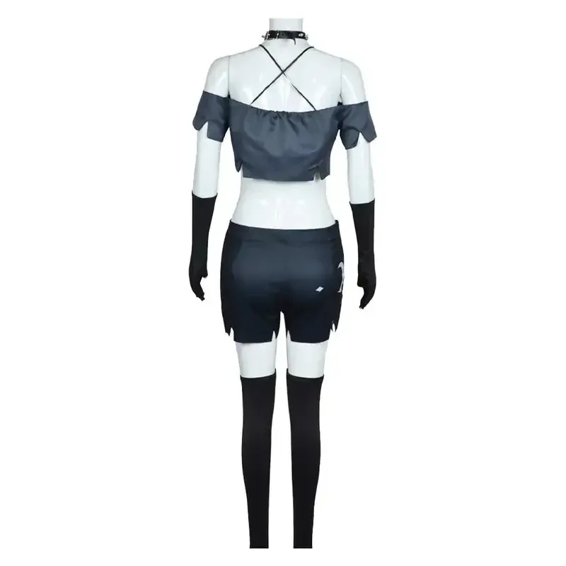 Loona Women Costume Cartoon Helluva Cosplay Boss Roelplay Outfits Neacklace Glvoes Sockings Set Halloween Party Suitsb;4.f'7;j,3