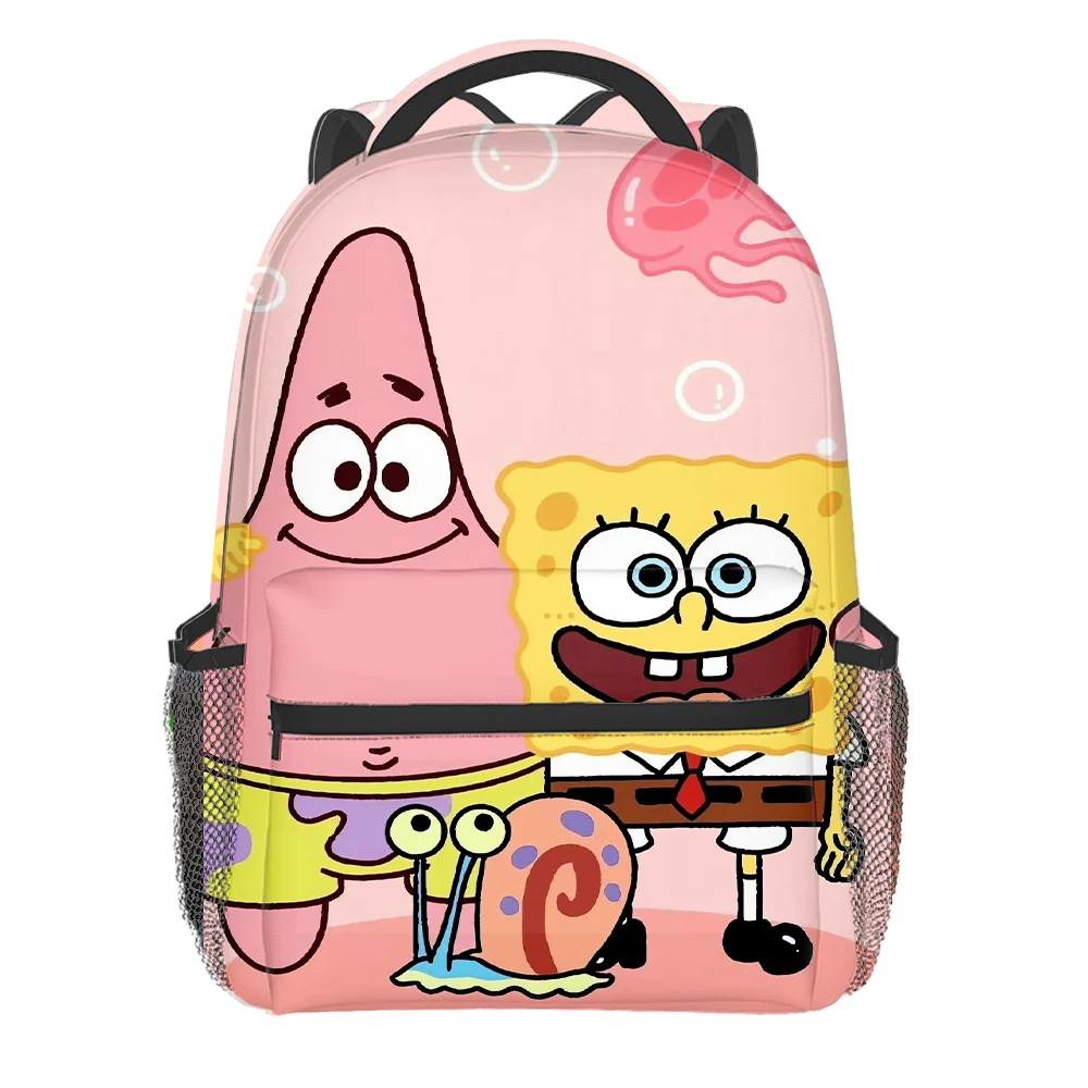 SpongeBob SquarePants Backpack Storage Student Book/pen SchoolBag Supplies Anime Cartoon Office Computer Knapsack Vogue Kid Girl