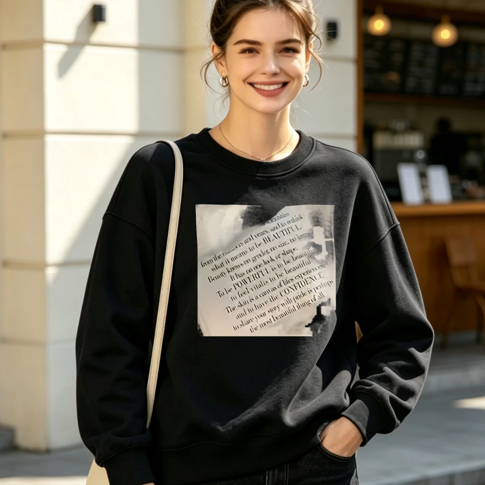 Vintage Aged Paper Texture Print Hooded Sweatshirt Loose Fit Breathable Pullover Spring Casual Allmatch Harajuku Graphic Hooded