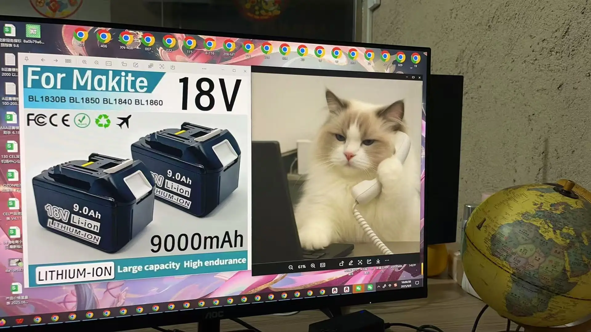 

18V 9AH 9000mAh Lithium-ion Battery Rechargeable Li-ion Batteries Charger for Makita BL1860B BL1850 BL1830 BL1815 LXT400