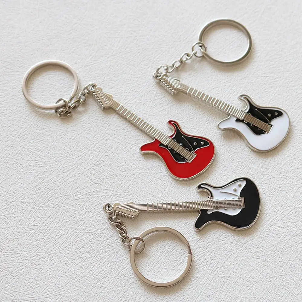 Creative Guitar Keychain Mini Bass Key Ring Instrument Keychains For Music Lovers Women Fashion Bag Pendants