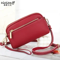 Small Crossbody Bags for Women Leather Mobile Phone Shoulder Handbag Trendy Four Zipper Pocket Clutch Cellphone Purse Wrist Bag