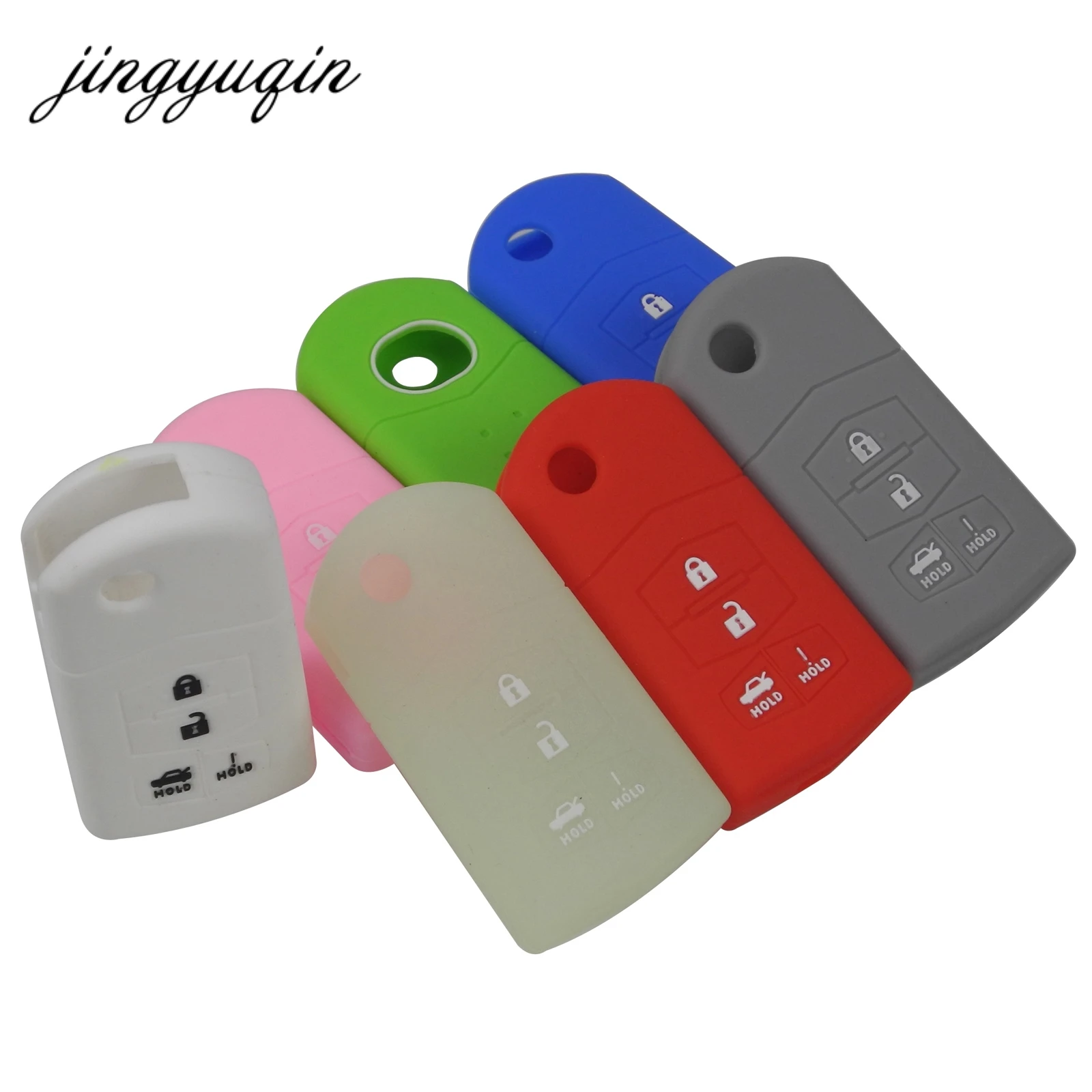 Jingyuqin 10 pçs/lote Silicone 4 Botão Remoto Flip Key Fob Capa Para Mazda 3 5 6 CX-7 CX-9 RX-8