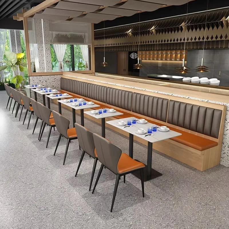 Booth sofa cafe back wall sofa table and chair dining table and chair restaurant restaurant dining rock slab dining table and ch