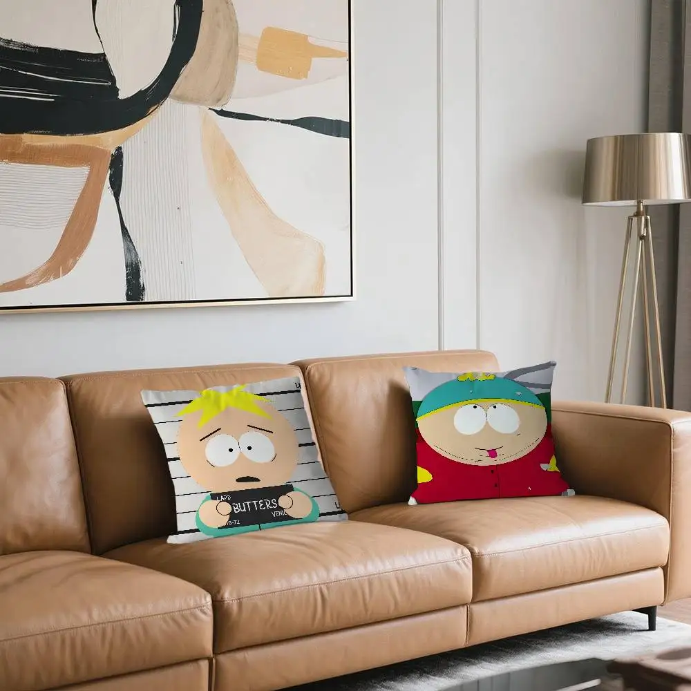 غطاء وسادة بتصميم كرتوني ساوثبارك من خشب القيقب، غطاء وسادة لحصاد الخريف السعيد، غطاء وسادة ديكور للعطلات #1