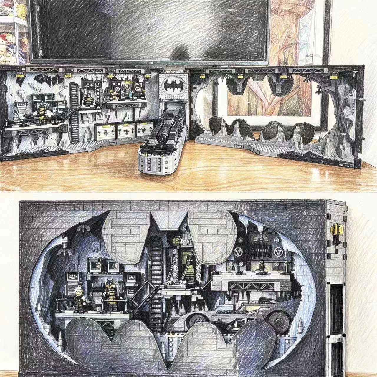 2026pcs Shadow Box Building Blocks DIY Bat Box Models 3981 Birthday and Christmas Gifts